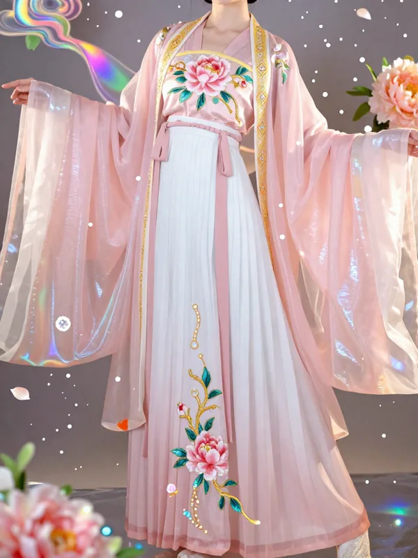 “翠露牡丹·梅蕊流光裳”的效果图