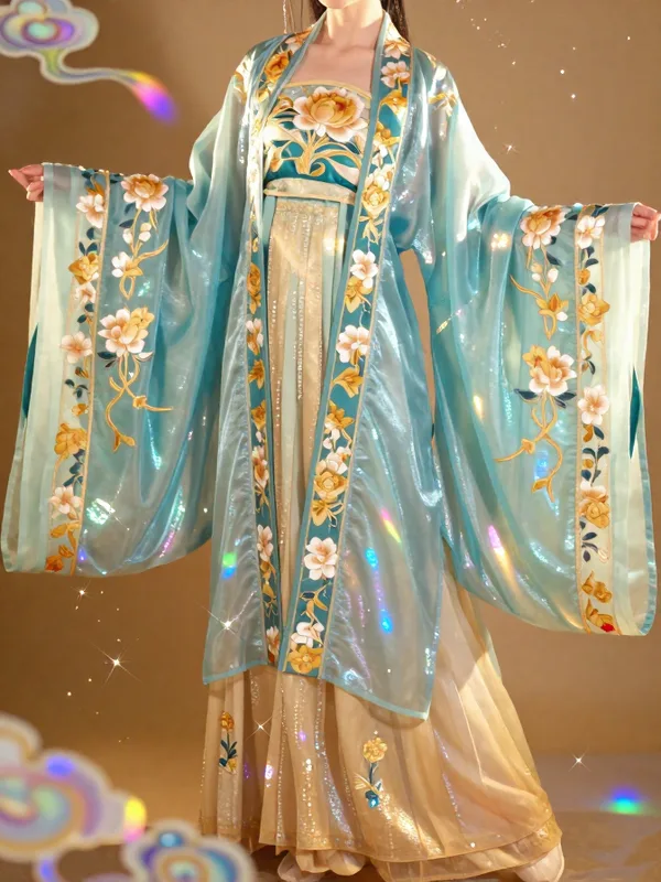 “天蓝牡丹·玉兰流彩裾”的效果图