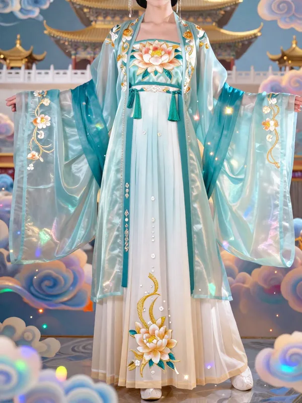 “蓝莲牡丹·流金仙裳”的效果图