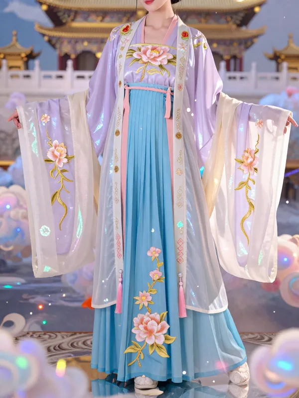 “霞露牡丹·喜花流彩裳”的效果图